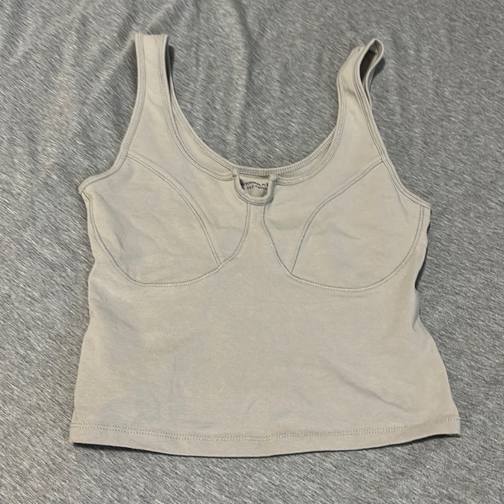 Abercrombie soft AF gray crop tank top